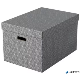 Tárolódoboz, L méret, ESSELTE "Home", szürke