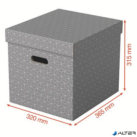 Tárolódoboz, kocka alakú, ESSELTE "Home", szürke