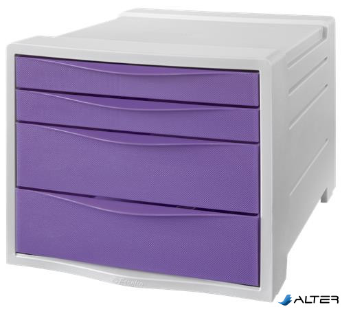 Irattároló, műanyag, 4 fiókos, ESSELTE "Colour'Breeze", áttetsző levendula