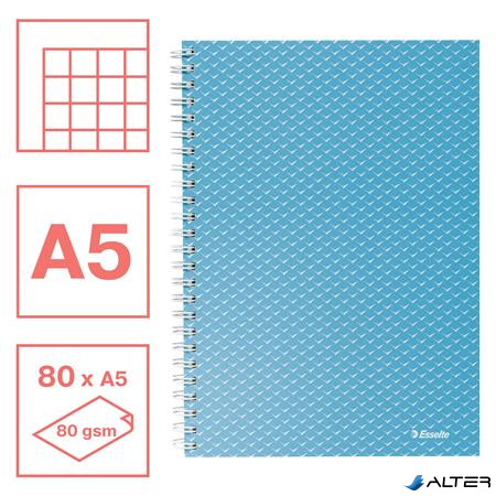 Spirálfüzet, A5, kockás, 80 lap, ESSELTE "Colour'Breeze", kék