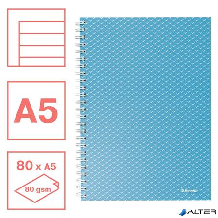 Spirálfüzet, A5, vonalas, 80 lap, ESSELTE "Colour'Breeze", kék