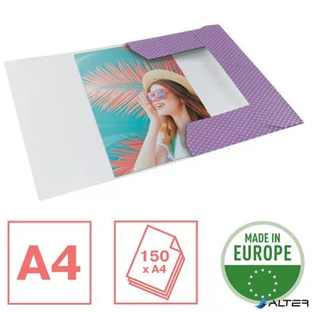 Gumis mappa, karton, A4, ESSELTE "Colour'Breeze", levendula