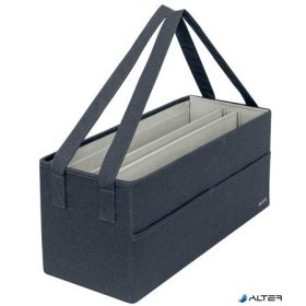   Hordozótáska, 3 rekeszes, LEITZ "Fabric Hot Desking", sötétszürke