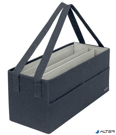 Hordozótáska, 3 rekeszes, LEITZ "Fabric Hot Desking", sötétszürke