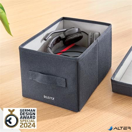 Hordozótáska, 3 rekeszes, LEITZ "Fabric Hot Desking", sötétszürke