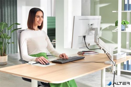 Monitortartó-kar, egy monitorhoz, LEITZ "Ergo", világosszürke