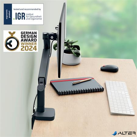 Monitortartó-kar, egy monitorhoz, LEITZ "Ergo", sötétszürke