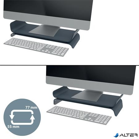 Monitorállvány, LEITZ "Ergo", sötétszürke