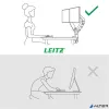 Monitortartó-kar, kettő monitorhoz, LEITZ "Ergo Dual", világosszürke