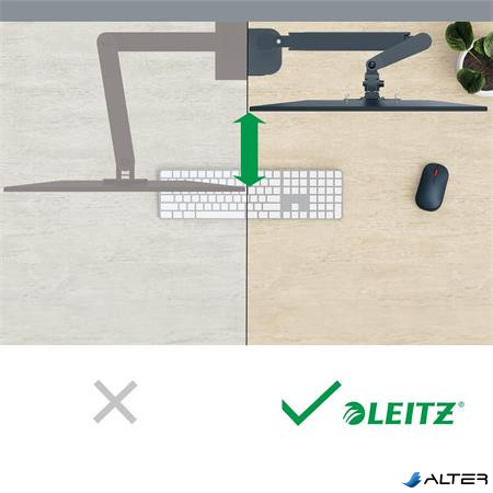 Monitortartó-kar, kettő monitorhoz, LEITZ "Ergo Dual", sötétszürke