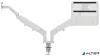 Monitor- és laptoptartó-kar, LEITZ "Ergo Dual", világosszürke