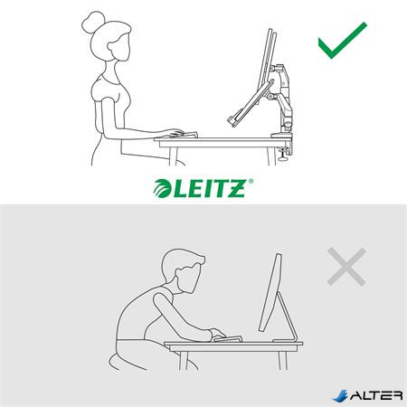 Monitor- és laptoptartó-kar, LEITZ "Ergo Dual", sötétszürke