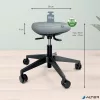 Munkaszék, görgős, ergonomikus, LEITZ "Ergo Comfort Active", világosszürke