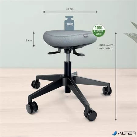 Munkaszék, görgős, ergonomikus, LEITZ "Ergo Comfort Active", világosszürke