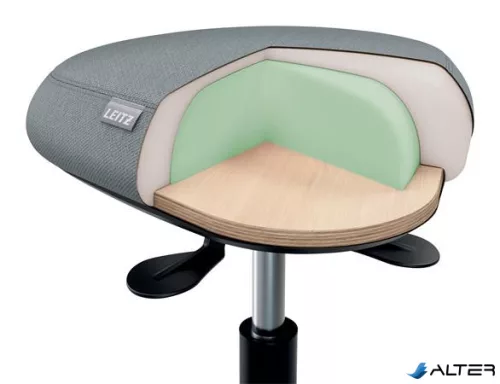 Munkaszék, görgős, ergonomikus, LEITZ "Ergo Comfort Active", világosszürke
