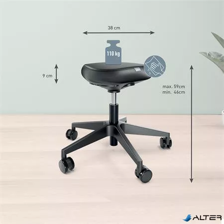 Munkaszék, görgős, ergonomikus, LEITZ "Ergo Comfort", sötétszürke