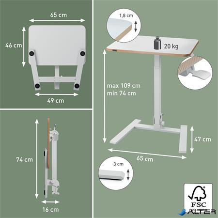 Ülő/álló laptop asztal, LEITZ "Ergo"
