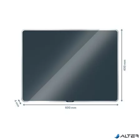 Mágneses üvegtábla, 60x40 cm, LEITZ "Cosy", bársonyszürke