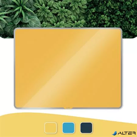 Mágneses üvegtábla, 80x60 cm, LEITZ "Cosy", melegsárga