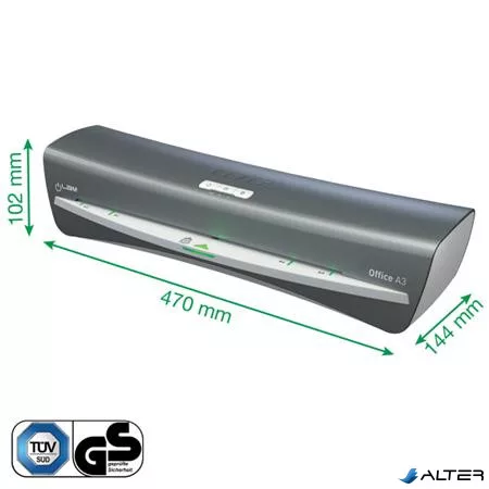 Laminálógép, A3, 80-125 mikron, LEITZ "iLam Office", ezüst