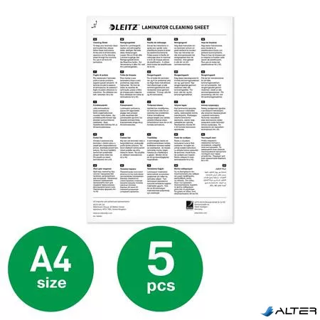 Laminálógép tisztítókarton, A4, LEITZ