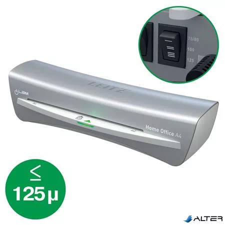 Laminálógép, A4, 75-125 mikron, LEITZ 'iLam Home Office', szürke