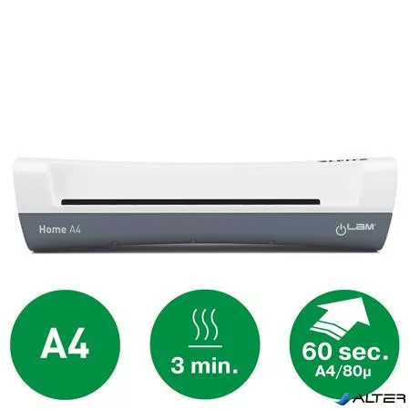 Lamináló készlet, A4, 80-125 mikron, LEITZ "iLam Home 4-in-1", fehér