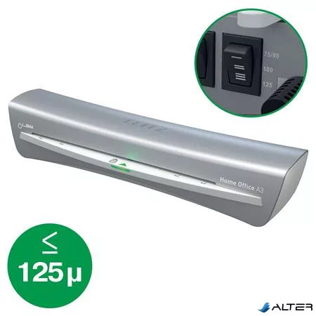 Laminálógép, A3, 80-125 mikron, LEITZ "iLam Home Office", szürke