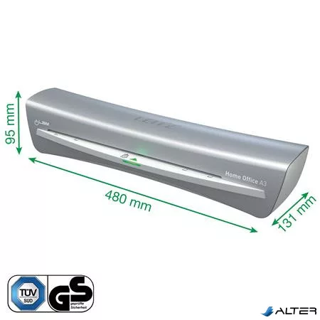 Laminálógép, A3, 80-125 mikron, LEITZ "iLam Home Office", szürke