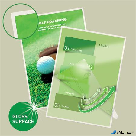 Meleglamináló fólia, 80 mikron, A4, fényes, UDT technológiával, LEITZ "iLam"