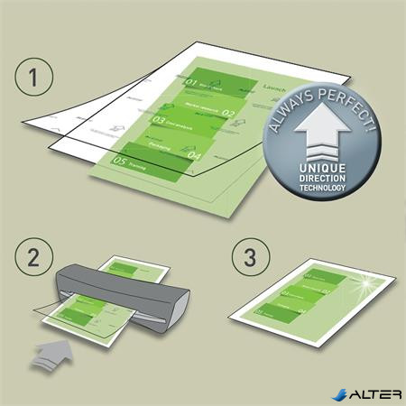 Meleglamináló fólia, 80 mikron, A4, fényes, UDT technológiával, LEITZ "iLam"