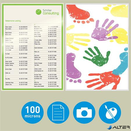 Meleglamináló fólia, 100 mikron, A4, fényes, UDT technológiával, LEITZ "iLam"