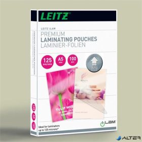   Meleglamináló fólia, 125 mikron, A5, fényes, UDT technológiával, LEITZ "iLam"