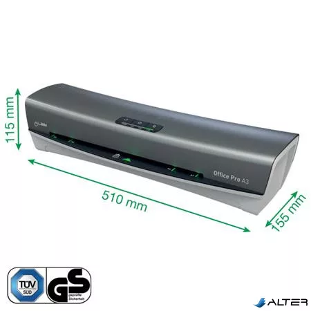 Laminálógép, A3, 80-175 mikron, LEITZ "iLam Office Pro", ezüst