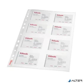   Névjegytartó genotherm, lefűzhető, A4, 105 mikron, víztiszta, 16 férőhelyes, ESSELTE