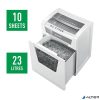 Iratmegsemmisítő, mikrokonfetti, 10 lap, LEITZ "IQ Office P5"