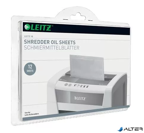 Olajozó lap iratmegsemmisítőhöz, 12 lap, LEITZ "IQ"