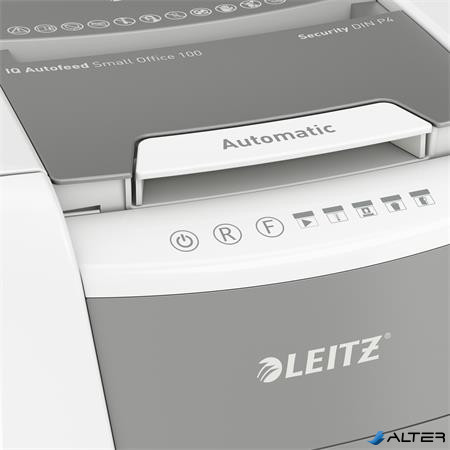 Iratmegsemmisítő, konfetti, 100 lap, LEITZ "IQ AutoFeed SmallOffice 100 P4 Pro"