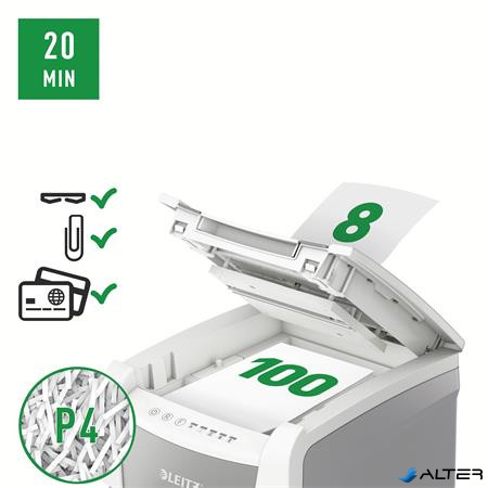 Iratmegsemmisítő, konfetti, 100 lap, LEITZ "IQ AutoFeed SmallOffice 100 P4 Pro"