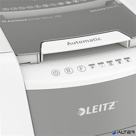 Iratmegsemmisítő, mikrokonfetti, 100 lap, LEITZ "IQ AutoFeed SmallOffice 100 P5 Pro"