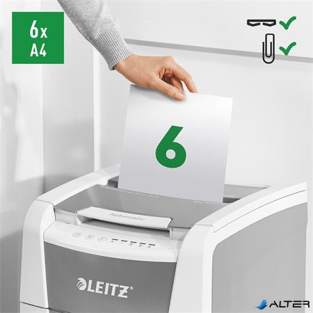 Iratmegsemmisítő, mikrokonfetti, 100 lap, LEITZ "IQ AutoFeed SmallOffice 100 P5 Pro"