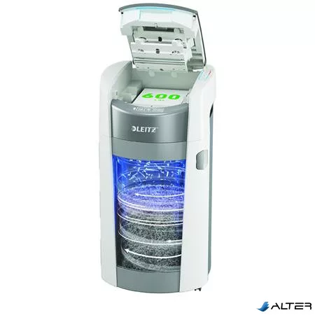 Iratmegsemmisítő, mikrokonfetti, 600 lap, LEITZ "IQ OptiMax Autofeed Office Pro 600 P5"