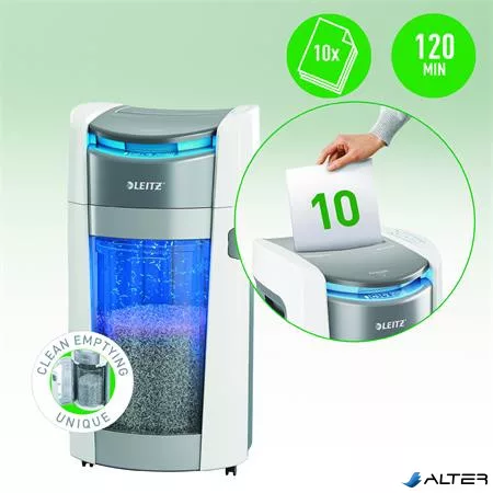 Iratmegsemmisítő, mikrokonfetti, 600 lap, LEITZ "IQ OptiMax Autofeed Office Pro 600 P5"