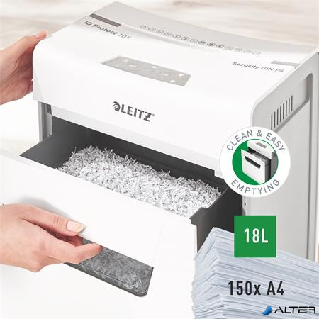 Iratmegsemmisítő, konfetti, 10 lap, LEITZ 'IQ Protect 10X'