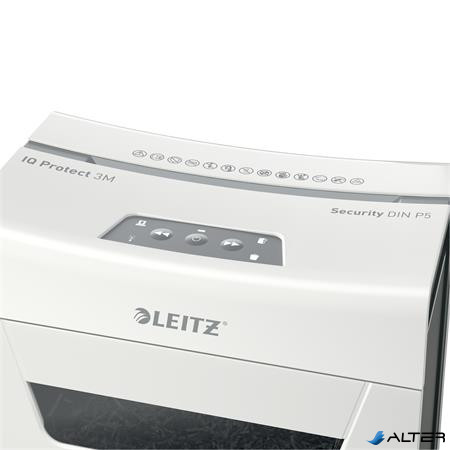 Iratmegsemmisítő, mikrokonfetti, 3 lap, LEITZ "IQ Protect 3M"