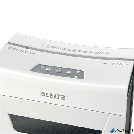 Iratmegsemmisítő, mikrokonfetti, 4 lap, LEITZ "IQ Protect 4M"