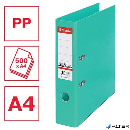 Iratrendező, 75 mm, A4, PP, élvédő sínnel, ESSELTE "Standard", mentazöld