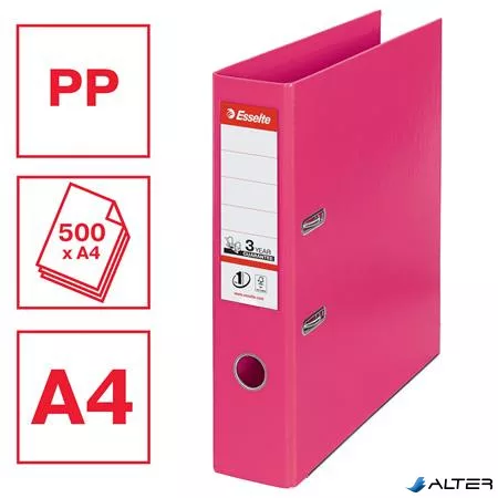 Iratrendező, 75 mm, A4, PP, élvédő sínnel, ESSELTE "Standard", ciklámen