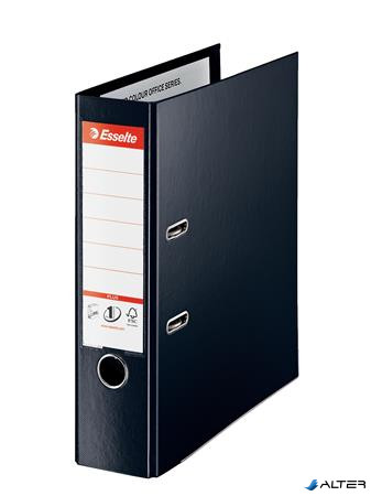 Iratrendező, 80 mm, A4, PP, élvédő sínnel, ESSELTE "Standard Plus", Vivida fekete