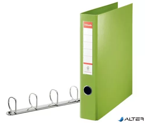 Gyűrűs könyv, 4 gyűrű, D alakú, 60 mm, A4 maxi, PP, ESSELTE "Jumbo Vivida", zöld